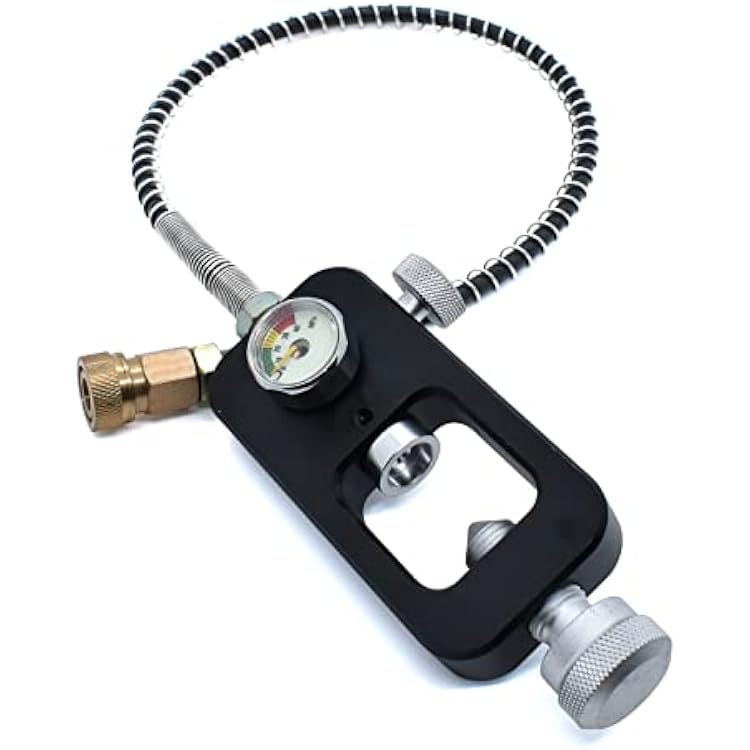 TUXING 4500Psi DIN Valve Scuba Adapter, YOKE Filling Station for HPA Tank, High Pressure Gauge, Aluminum Alloy Refill Adapter for Pcp Paintball HPA Tank Filling