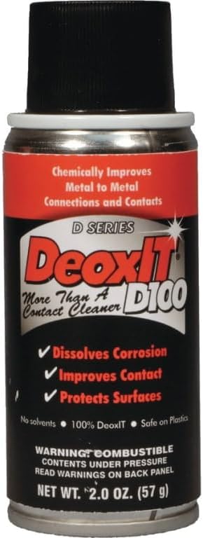 CAIG LABORATORIES DeoxIT D100S-2 Spray, More Than A Contact Cleaner, 57g, Metered One-Shot Valve, 100% Solution, Non-Drip, Pack of 1
