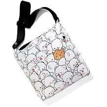 Milkmochabear Overwhelmed Cross Body Sling Bag Authentic Merchandise Unisex Women Men Adjustable Multipurpose with Zipper Pocket for Travel Casual Shopping Fun Cute Adorable Durable Polyester