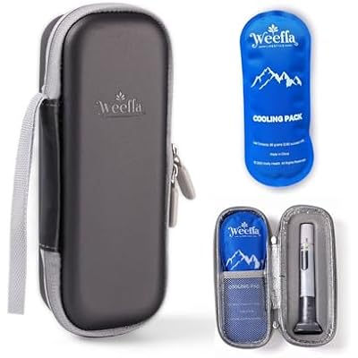 Hard Shell Insulated Cooler Travel Case for Zepbound or Mounjaro Tirzepatide Injector Pens, TSA Approved Cold Pack, Easy to Clean, Compact Syringe Box Holder for Trip & Daily Use Gray, Single