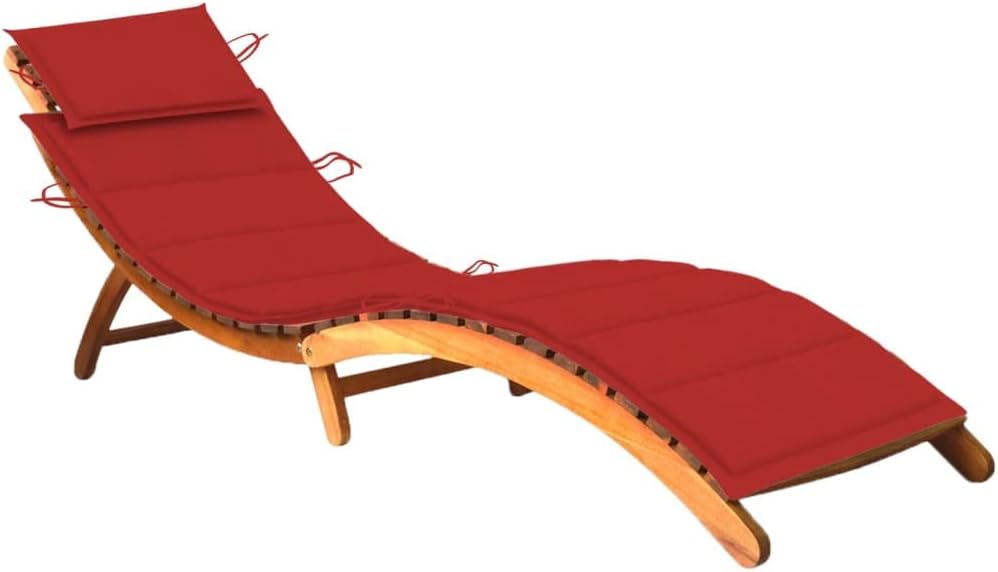 Chaise L O U N G E Beach Chair, Sun L O U N G Ers 2 pcs with Cushions Solid Acacia Wood 100% Polyester 3077366