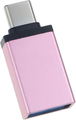 USB C to USB 3.0 Adapter,Aluminum Alloy USB Type-C Male to USB Female Converter fit for Cell Phone,OTG Adapters Cables and Adapters Pink