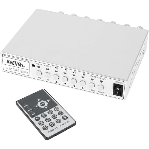 4CH HD Video Quad Splitter - 4-Screen CCTV DVR Processor with NTSCPAL Switch, PIP Function, for SchoolHomeFactory Surveillance Systems
