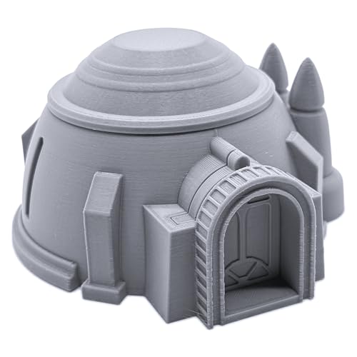 Sci-Fi Desert House and Grain Silo by Printable Scenery, 3D Printed Tabletop RPG Scenery and Wargame Terrain 28mm Miniatures