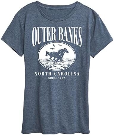 Instant Message - Outer Banks Running Horse - Womens Short Sleeve Graphic T-Shirt