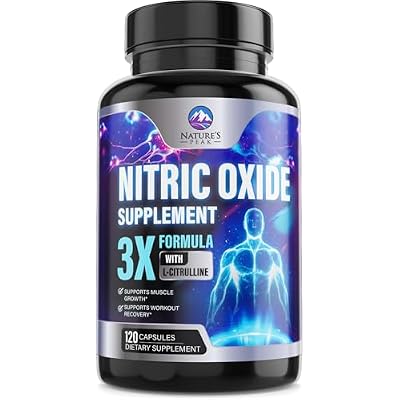 Extra Strength Nitric Oxide Booster - 3X Strength L-Arginine, Citrulline, Beta Alanine - Premium Nitric Booster Natural Energy, Muscle & Heart Support, Bottled in USA for Men & Women - 120 Capsules