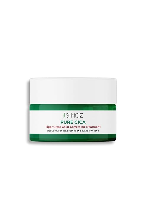 Sinoz Pure Cica Tiger Grass Color Correcting Repair Cream | Neutralizes Redness & Soothes Sensitive Skin | With Centella Asiatica & SPF Protection | 15 ml