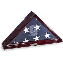Bey-Berk Custom Personalized US Army American Flag Display Case for 5' x 9.5' ft Funeral or Burial Flag (Mahogany)