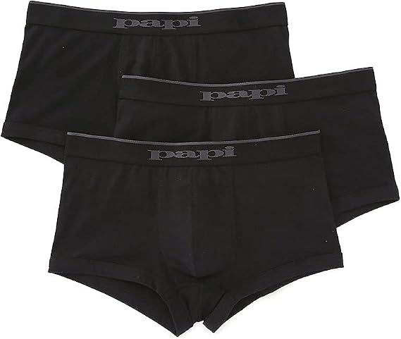 Papi Men's Stylish Brazilian Solid and Print Trunks (3-Pack of Men's Underwear)