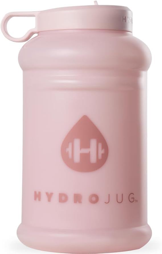 HydroJug Pro 73 oz Plastic Water Jug with Handle & Flip Straw, Pink Sand