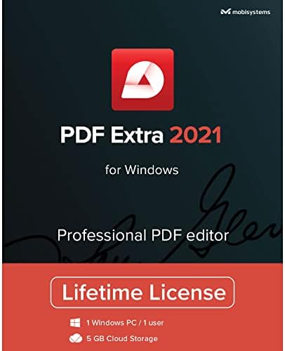 PDF Extra 2021 - Professional PDF Editor Edit, Protect, Annotate, Fill and Sign PDFs - 1 Windows PC1 UserLifetime license