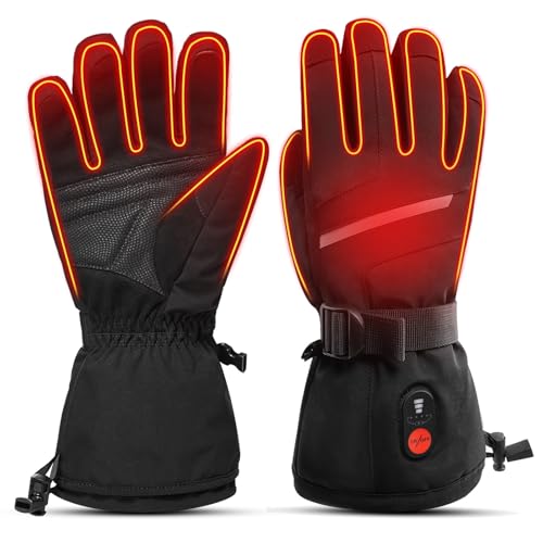 SNOW DEER Heated Motorcycle Gloves for Men Women, Electric Glove Rechargeable Battery Heated Hand for Motorcycle Biking Hunting Arthritis Skiing Working