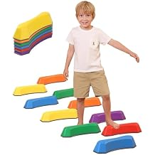 Stepping Stones for Kids Balance Beam Non-Slip Bottom Exercise Coordination and Stability Sensory Toys Toddler Outdoor Toys Kids Outdoor Play Equipment