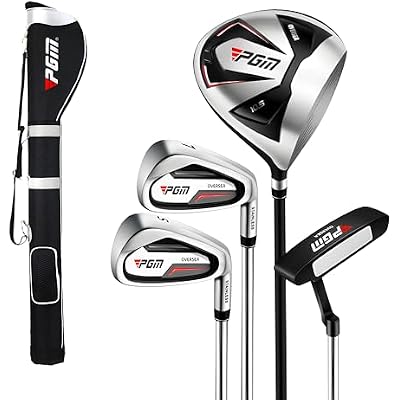 PGM Beginner Golf Clubs Sets OVERSEA for Men 5 Piece Includes Golf Driver, 7 Iron, Sand Wedge, Putter and Lightweight Carry Sunday Club Golf Stand Bag Right Handed