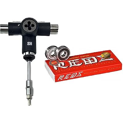 Bones Super Reds Bearings W Ratcheting Multifunction Skateboard Skate Tool