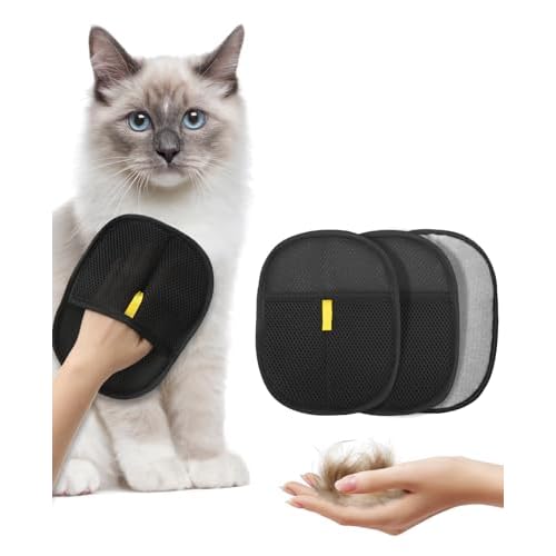 Dogs and Cats Hair Removal Gloves Tools,Pet Hair Grooming Brush Reusable with Electrostatic Tech, for Carpet, Couch, Furniture 3PCsPack