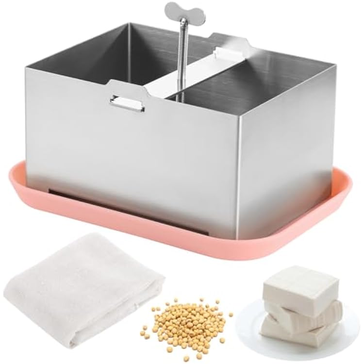 Bosreroy Tofu Press 304 Stainless Steel, Vegan Tofu Maker, with Gauze and Drip Tray