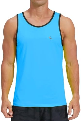 KPSUN Men's Quick Dry Sports Tank Tops Athletic Gym Bodybuilding Fitness Sleeveless Shirts for Beach Running Workout
