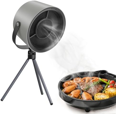AMIR Portable Range Hood, Compact Kitchen Exhaust Fan Rechargeable Range Hood for Cooking and Indoor BBQs with 5 Replaceable Filter Pads