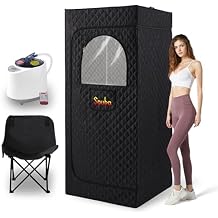 Portable Steam Sauna for Home,at Home spa,Relaxation,hot Tent,Personal Steam Room,Sauna Box,Home Sauna,Folding Chair,Remote Control,9 Levels (Quilted)