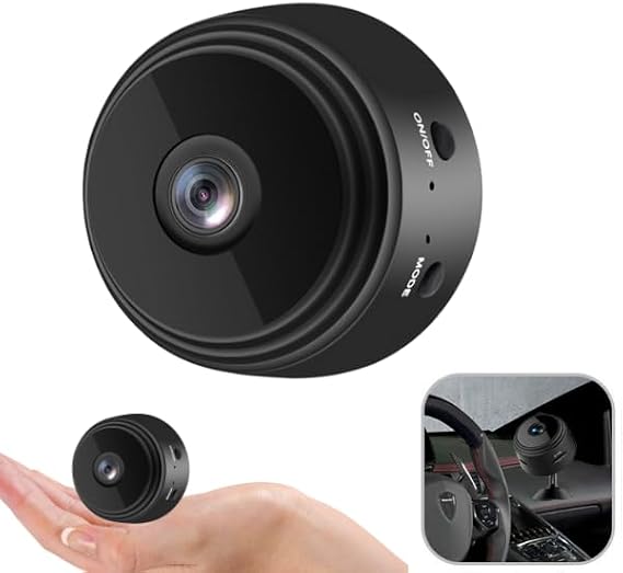 A9 Surveillance Security Cameras 1080P Home Mini Camera Magnetic Back Cover Compact Indoor Monitoring for Home Office Black