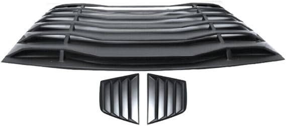 Fits V2 Style Rear Window Louver & Quarter Side Scoop Matte Black Side Window LouversUnpainted Black Rear Window L