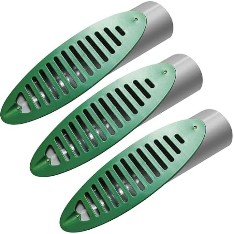 Yard Drain Emitter,Green Angled Drain for Sewage Pump Discharge and Downspout End Extension, Drainage Emitter Compatible with 4 inch Connection3PCS