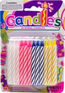24 Spiral Birthday Candles