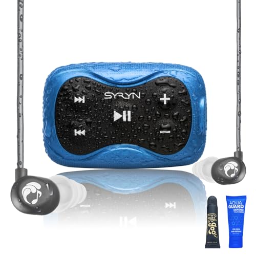100% Waterproof SYRYN 2 Swimbuds Flip Bundle for Swimming with Music | 8 GB 2,000 Songs or 138 Hours of Audio | Drag and Drop MP3, AAC, M4a, FLAC Using PC or Mac | No Spotify or Other Streaming