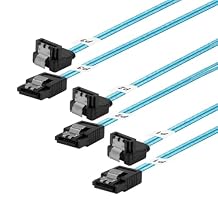 ADCAUDX Long-SATA 90-Degree Cable 1M, 3 Pack Flexible Thin SATA Right-Angle Cable 3.3Ft Angled to Straight 6Gbps Data for Hard Drive,Sever,SSD HDD