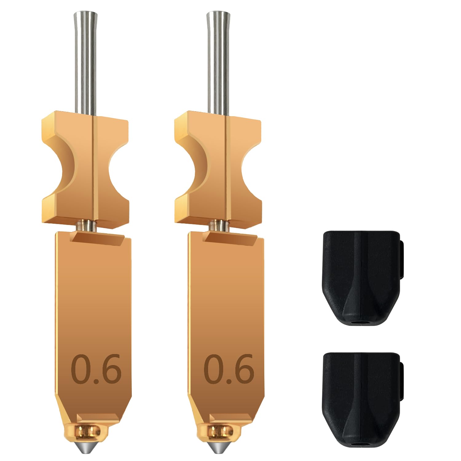 FLASHFORGE AD5X アップグレード 0.6mm Hotend 2パック 3Dプリンター組み立て押出機キット - 取り外し可能なノズル付きオールメタルホットエンドプリントヘッド交換、2個シリコンソック統合ヒーターブロック