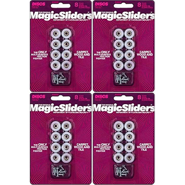 Magic Sliders 08200 Screw-On Floor Slide 34 Round Pack of 4