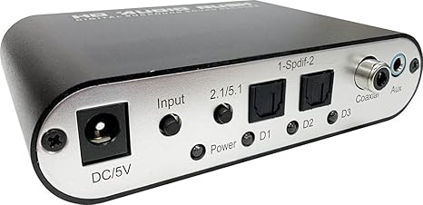 Digital Optical Coax S/PDIF Audio to 5.1 Analog Surround Sound Decoder