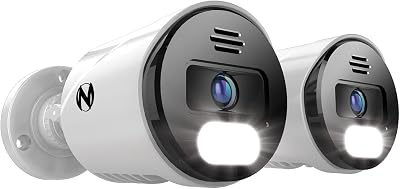 Night Owl Wired IP 4K UHD IndoorOutdoor Add On Spotlight Cameras with Preset Voice Alerts and Built-in Camera Siren Requires Compatible BTN8 Series NVR or BTD8 Series DVR - Sold Separately