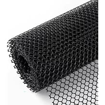 Easy Installation ABS Plastic Wire Mesh Fence Roll Poultry Fencing Floral Netting Hexagonal Fencing Durable Plastic Chicken Wire Mesh(Size:0.47in mesh/39in*33ft,Color:Black)