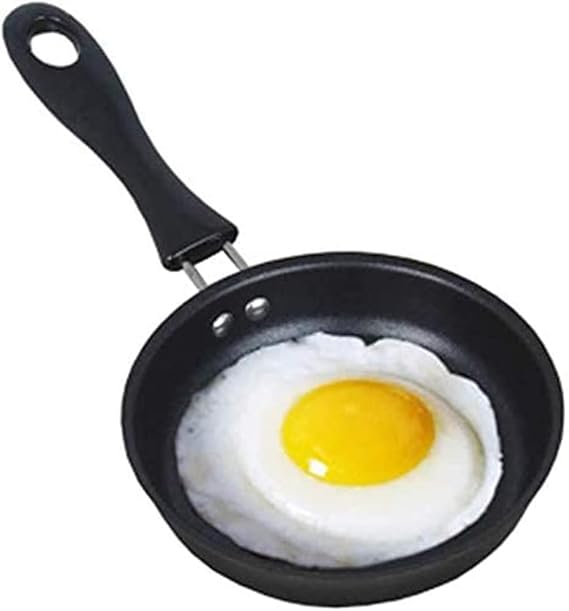 4.72 Inch Mini Nonstick Iron Skillet,Tiny Frying Pan Improve for Single Eggs Pancakes More Induction Compatible Space Saving Design