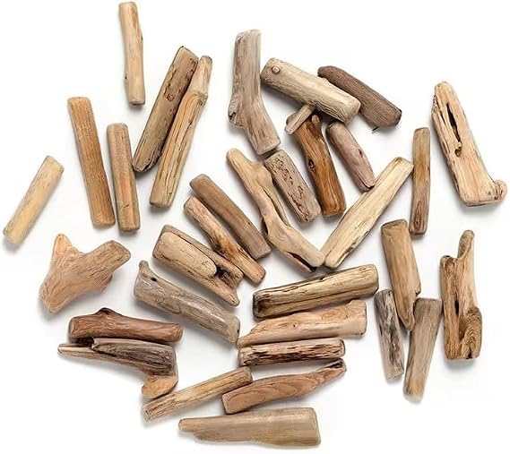 20 Pcs Natural Driftwood Pieces Branch Slices Craft Sticks Beach Decor DIY Craft Supplies