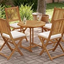 Table Top Natural Teak Wood Color Solid Teak Wood 27.6x27.6x1.0 in Kitchen Furniture Table Parts Tops