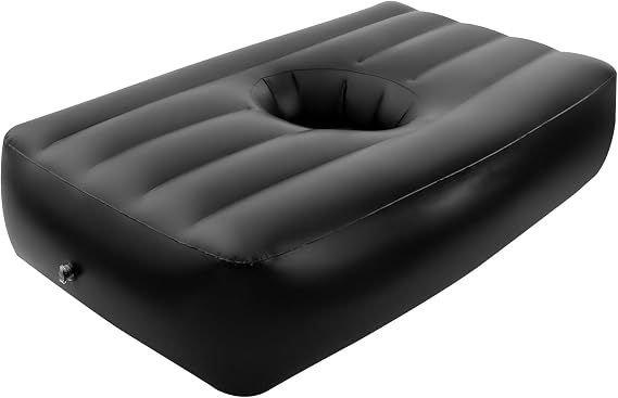 BBL Bed 72 x 40 x 17 Inch BBL Mattress Bed with Hole Ergonomics PVC Inflatable Bed BBL Bed After Surgery for Sleeping Inflatable Mattress Air Mattress for Camping Traveling Hiking (Black)