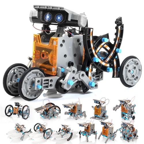 Solar Robot Kit for Kids, 14-in-1 Educational STEM Science Toy, Solar Power Building Kit DIY Assembly Battery Operated Robotic Set for Kids, Teens and Science LoversBattery Include