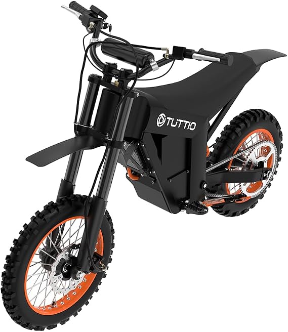 Tuttio Soleil01 Electric Dirt Bike for Adults, 3000W Peak 200NM Electric Motorcycle Dual Suspension & Dual Brakes, 37MPH 48V 21Ah Battery with 44 Miles Range, 14"/12" Off-Road E-Dirt Bike