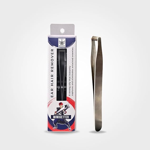 NIKKEN MIMIGETTER Ear Hair Tweezers [Made in Japan] Manual Coil Spring Plucker for Fine Facial Hair, Precision Stainless Steel Tool
