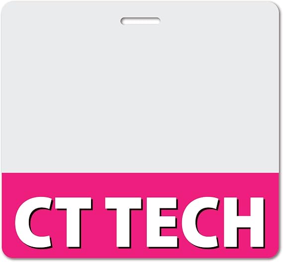 CT TECH Heavy Duty Horizontal Bright Pink (1 Pack) - Spill & Tear Proof Cards - 2 Sided USA Printed Quick Role Identifier ID Tag Backer by BadgeZoo