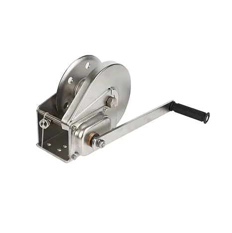 Winch, 1800lbs Stainless Steel Manial Hand Winch, Light Duty Wire Rope for ATV UTV Marine