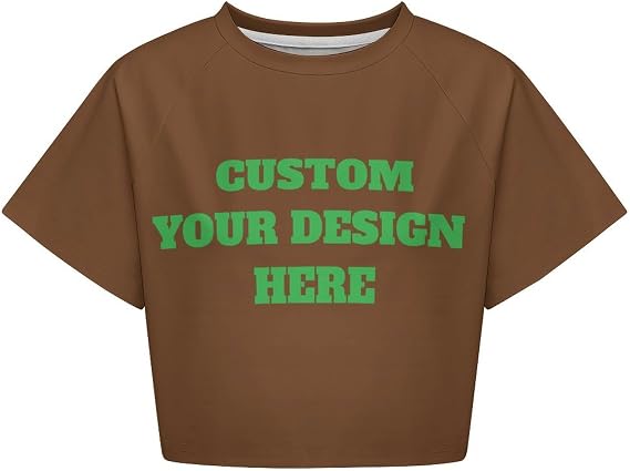 Custom Crop Tops for Women Customize Trendy Short Sleeve Crop T Shirts Personalized Cute Tops for Women Y2K Workout Tops