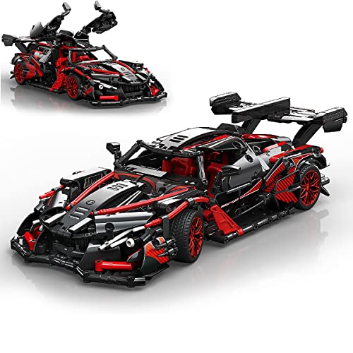 Super Sports Car Building Blocks Kit, 1:14 Scale Model Building Toys, Collectible Race Car, for 8 Year Boys, Adult 1391 Pieces