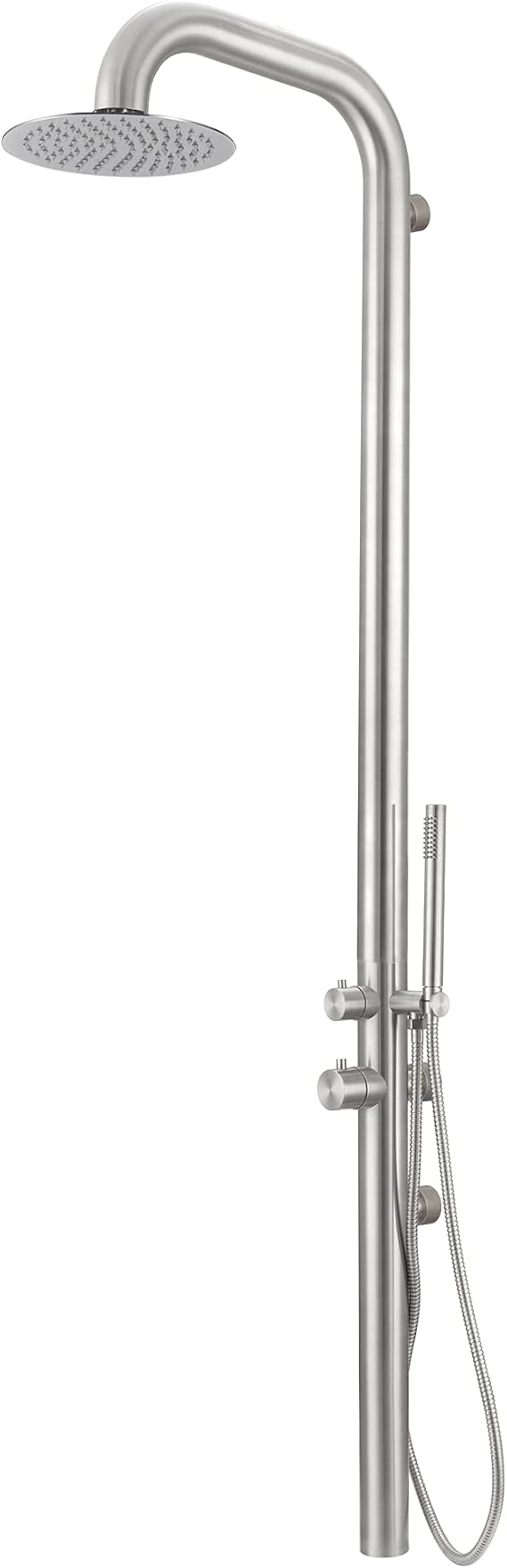 HEATGENE Outdoor Shower System, Body Jets & Handheld, Brushed