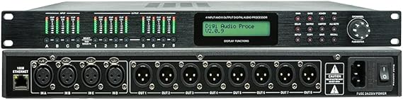 4 Input 8 Output DSP Digital audio processor DP48,PA Management Processor with Display,Signal generator Wireless WiFi connection For Bar KTV line array speaker