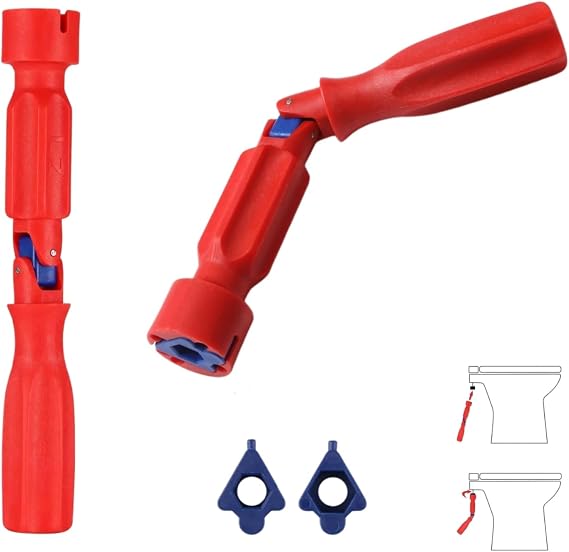 Toilet Seat Spanner Plumbing Tools Toilet Seat Removal Installation Wrench with 1 Replacement Head for Removal Installation and Repair 10/13/17mm