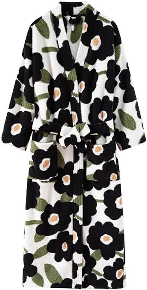 Kimono Robe Bath Robes for Women,Loungewear Dress Full Length Sleepwear Warm Housecoat, Ladies Casual Nightgown Shower Robe